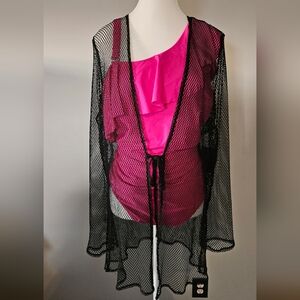 NWOT Ruffle Ruched Convertable Strap Swimsuit Plus Size 24W